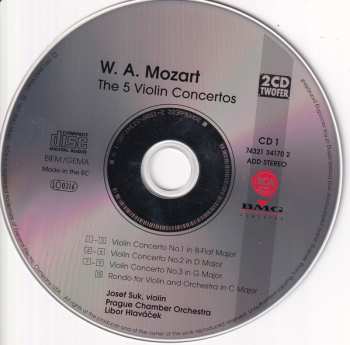 2CD Prague Chamber Orchestra: The 5 Violin Concertos