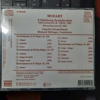 CD Wolfgang Amadeus Mozart: Salzburg Symphonies / Divertimento K. 205