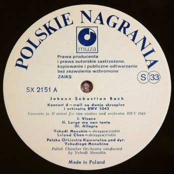 2LP Yehudi Menuhin: Yehudi Menuhin W Filharmonii Narodowej