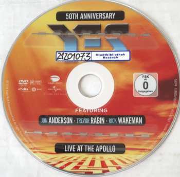 DVD Yes Featuring Jon Anderson, Trevor Rabin, Rick Wakeman: Live At The Apollo (50th Anniversary)