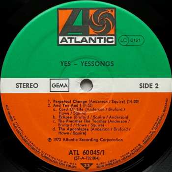 3LP Yes: Yessongs