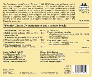 CD Yevgeny Zemtsov: Chamber And Instrumental Music And Arrangements