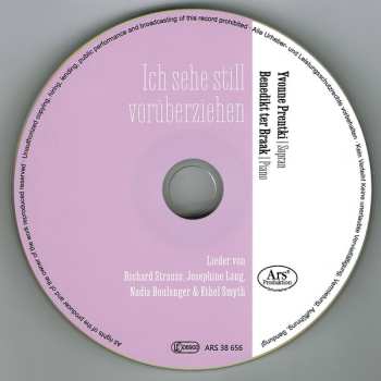 CD Yvonne Prentki: Ich Sehe Still Vorüberziehen – Lieder Von Richard Strauss, Josephine Lang, Nadia Boulanger & Ethel Smyth