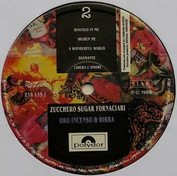 LP Zucchero: Oro Incenso & Birra